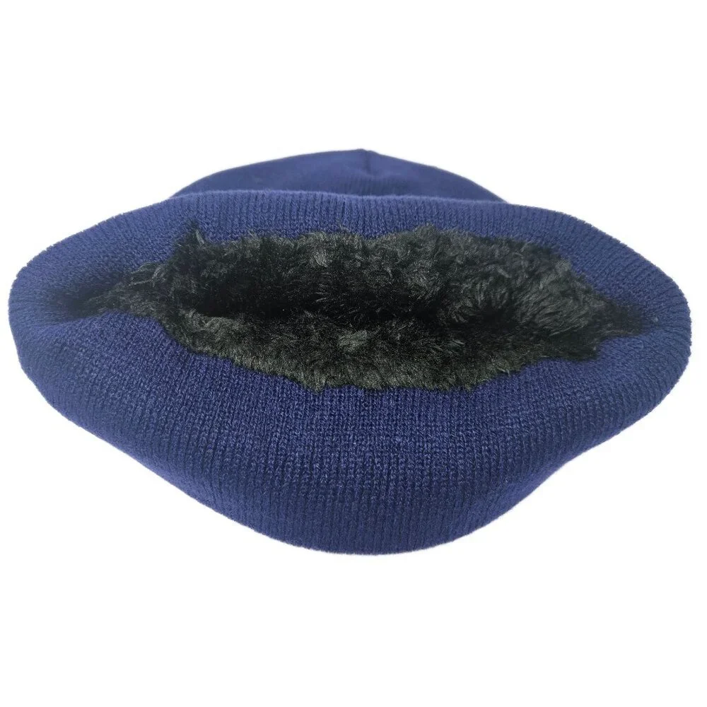 Puerto Rico Embroidered Skull Cap Beanie Winter Hat, Warm Lined, Blue, NWT - Picture 2 of 4